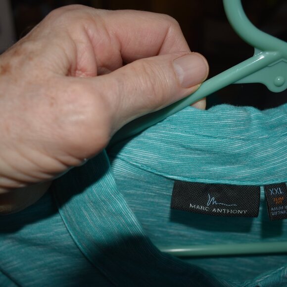 Men’s XXL Teal Green Heather Polo Marc Anthony Moisture Wicking Performance Golf - Picture 4 of 4